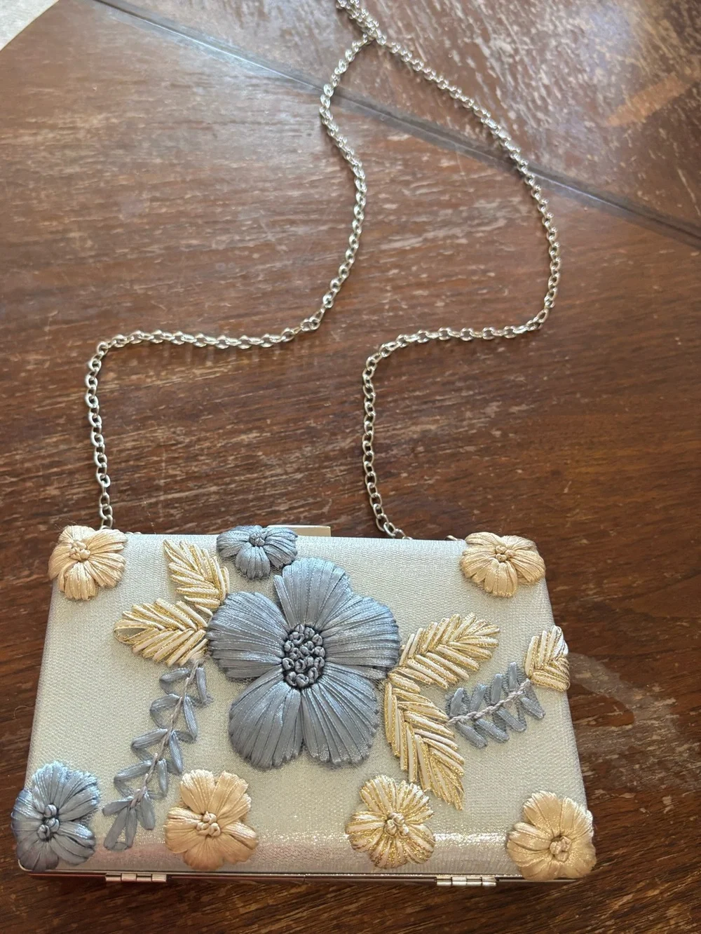 Lauren Lorraine 3D floral clutch crossbody